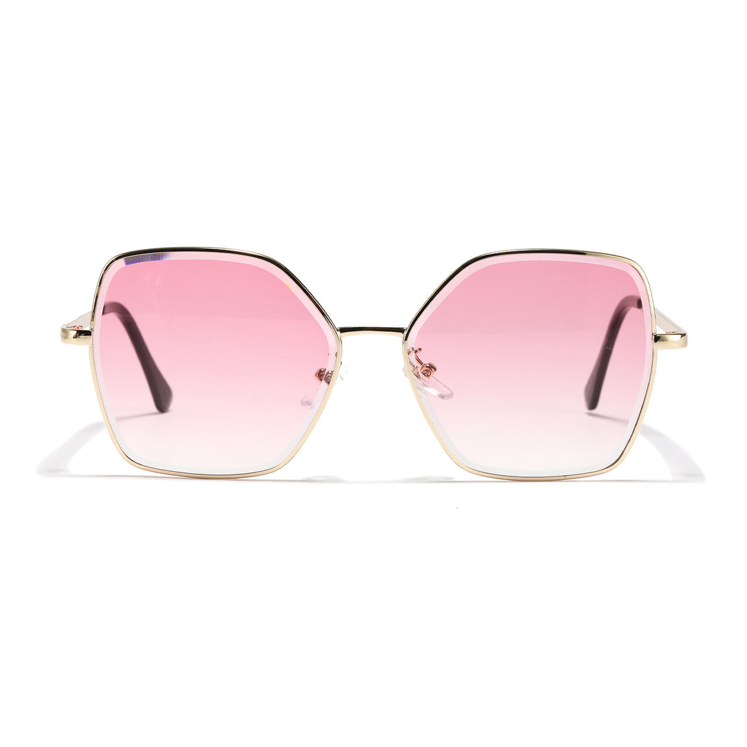 Women geometric sunglasses with fashionable gold frame Stornfield