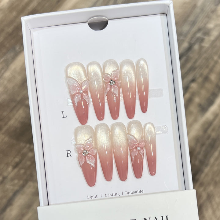 Floral Art Stiletto Press-On Nail Set Stornfield