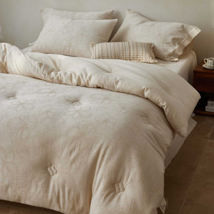 Quilted Tufted Comforter Set with Pillow Shams