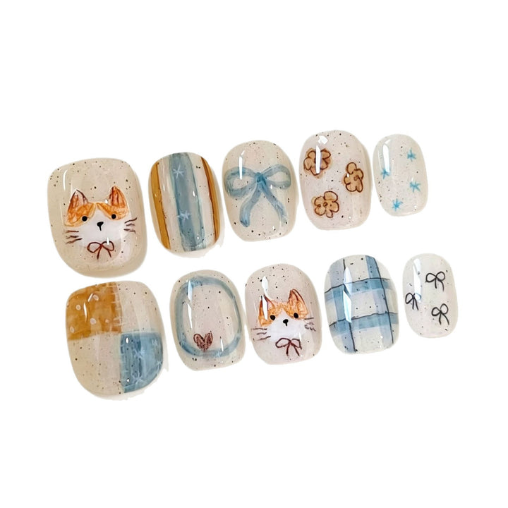 Artistic Cat-Inspired Nail Art Set Stornfield
