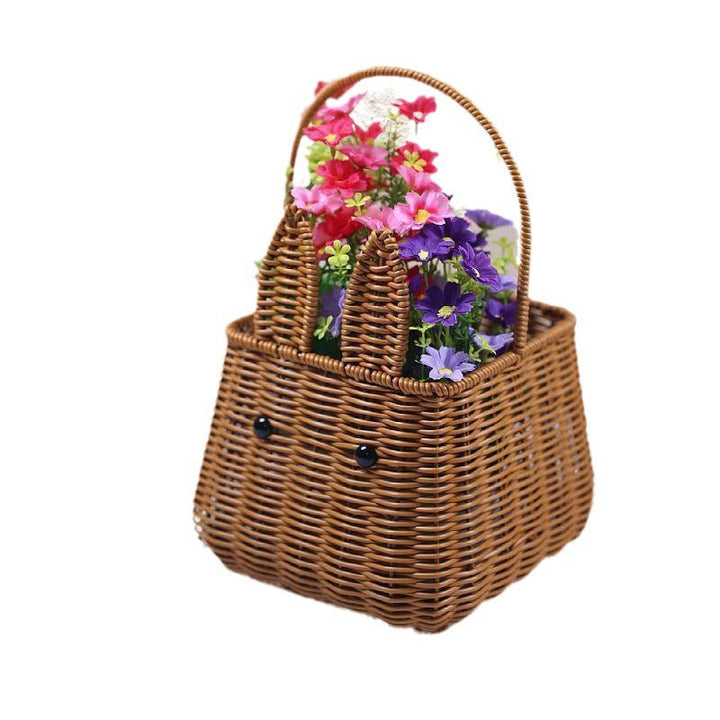 Whimsical Rabbit-Shaped Woven Basket Stornfield