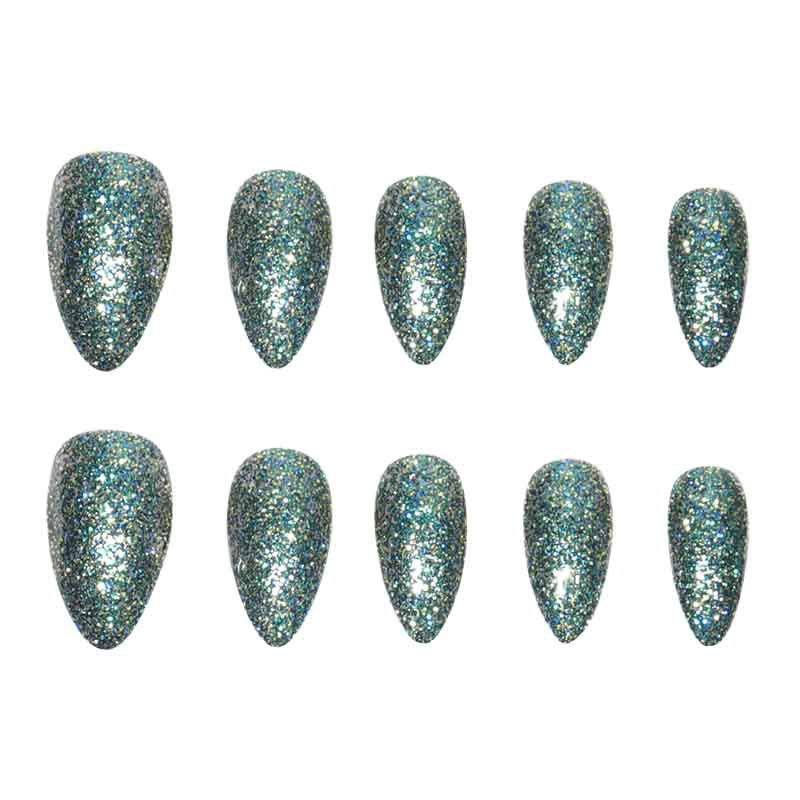 Glittery Acrylic Stiletto Press-On Nails Stornfield