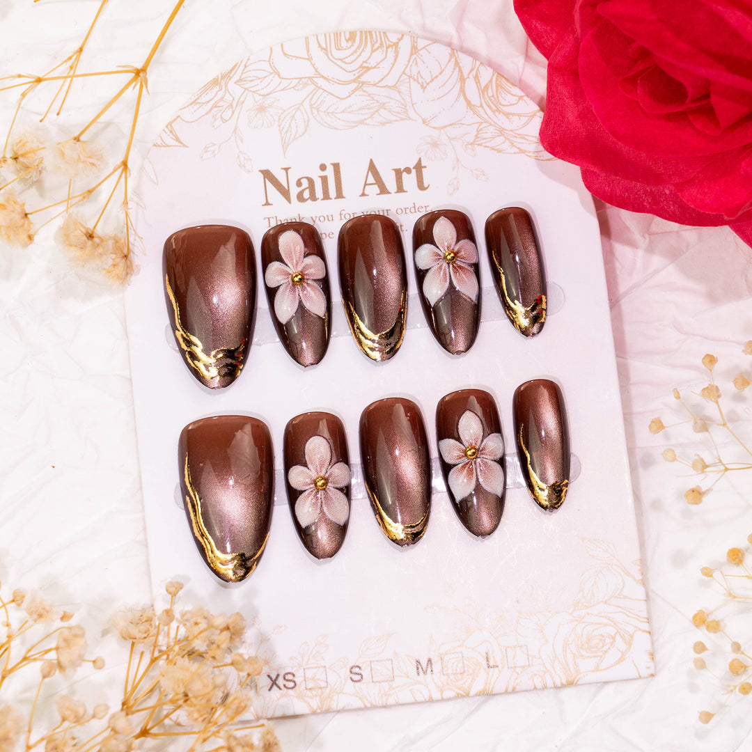 Artistic Floral Elegance Press-On Nail Set