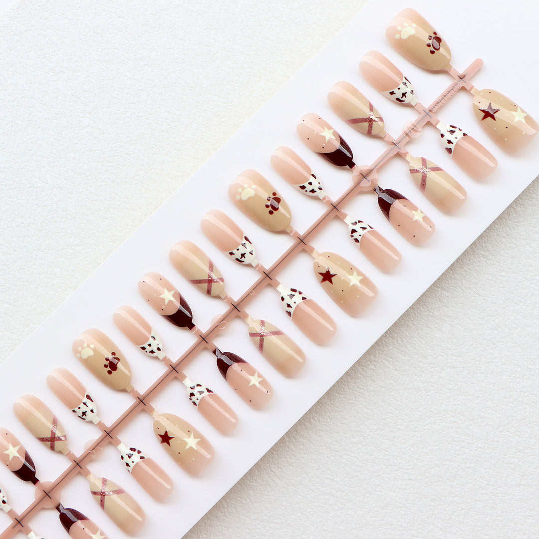 Thematic Press-On Nail Art Set with Charming Designs Stornfield