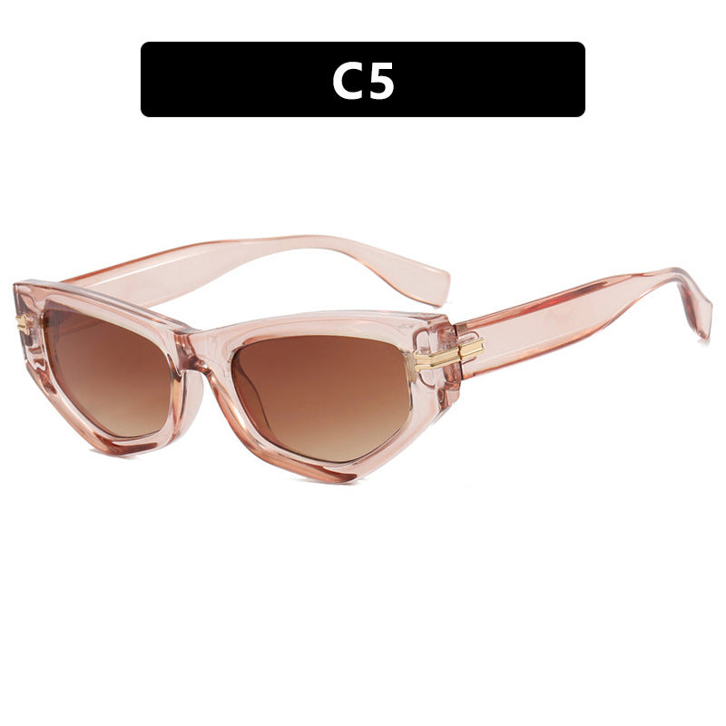 Ladies geometric sunglasses with curved frame and protective UV filter Stornfield