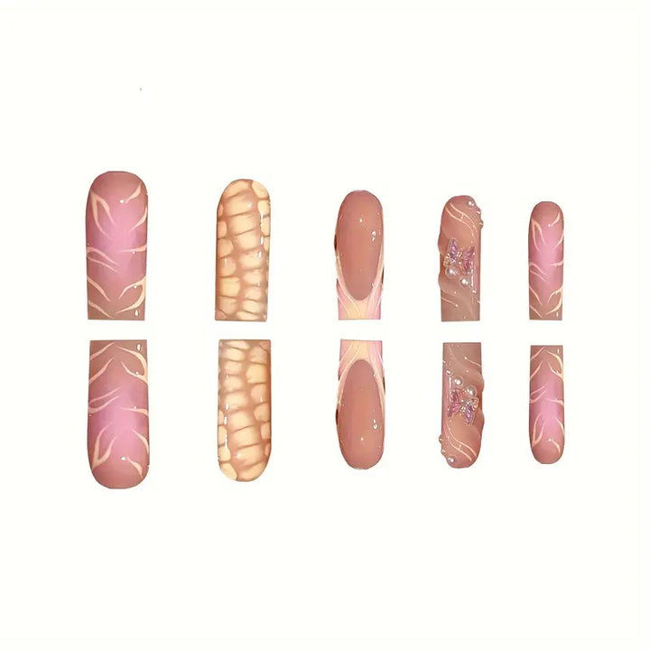 Chic 3D Floral Press-On Nail Art Stornfield