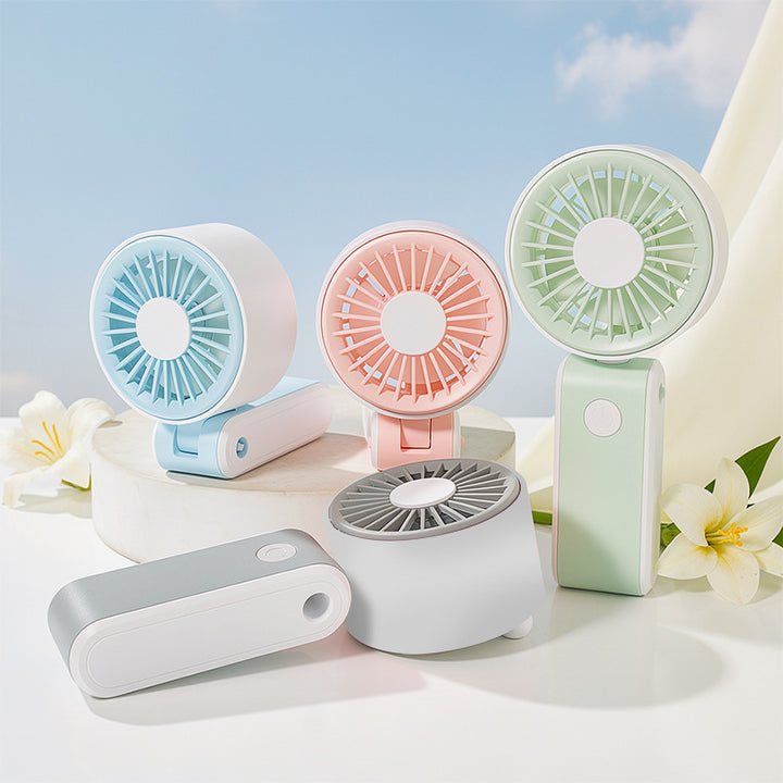 Cooling portable handheld bear-ear mini fan with adjustable tilt USB rechargeable desktop stand Stornfield