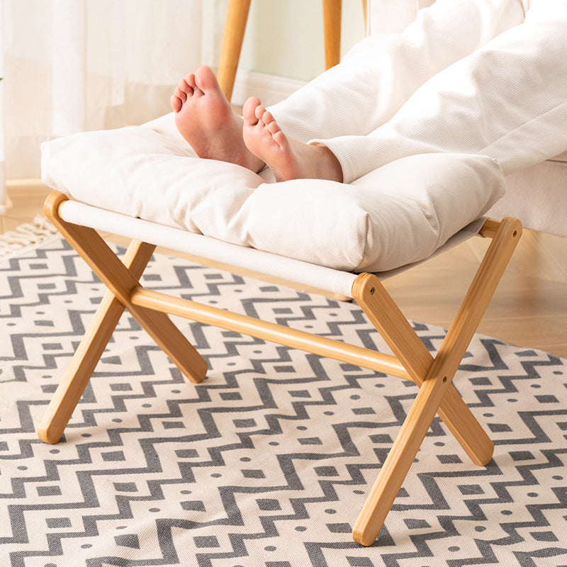 Folding Stool With Comfortable Padding And Sturdy Wooden Frame Stornfield