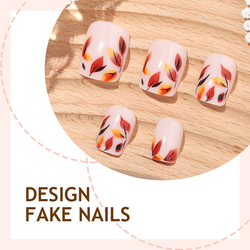 Artificial nail set with autumn leaf shapes Stornfield
