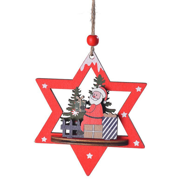 Festive Wooden Christmas Ornament Set