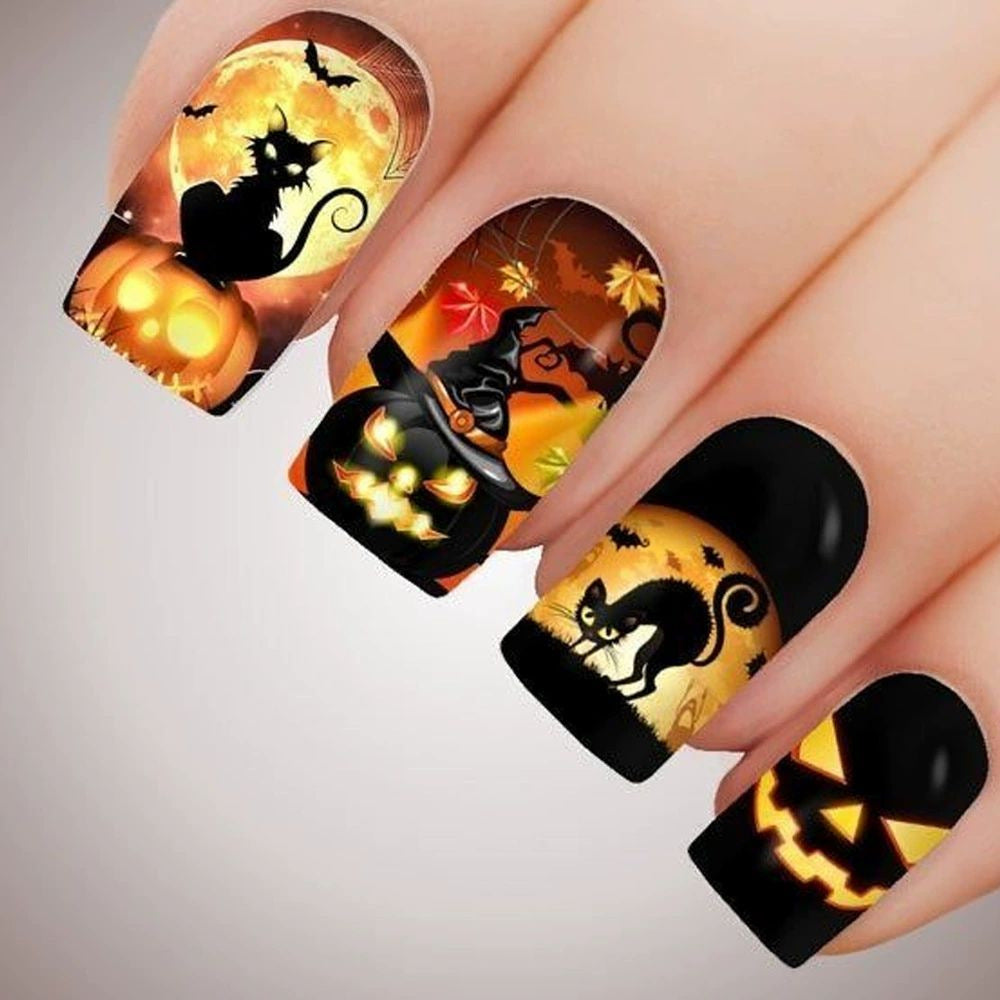 Artistic Halloween Themed Nail Art Stornfield