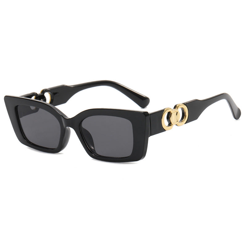 Women's fashionable square sunglasses with golden embellishments Stornfield