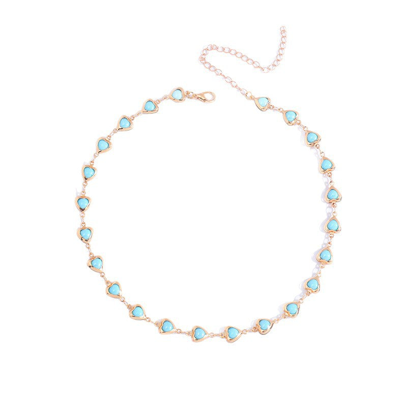 Heart-Shaped Gemstone Choker Necklace Stornfield