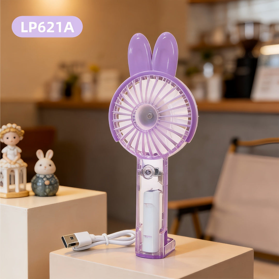 Women's Portable Hand Fan with Cute Rabbit Design Stornfield