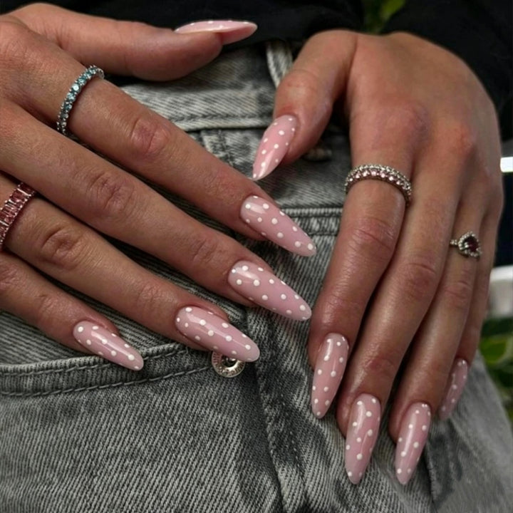 Floral Design Stiletto Press-On Nails
