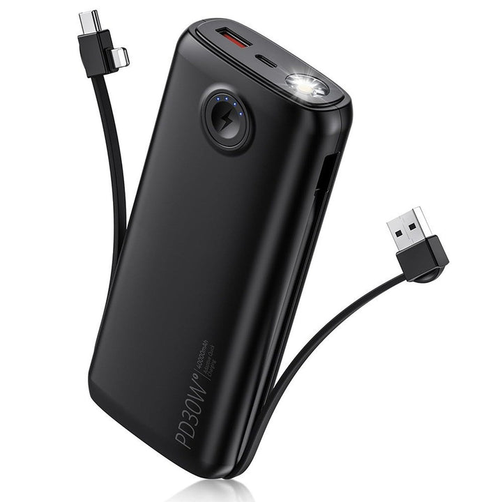 Portable power bank with digital charging display and LED lamp Stornfield