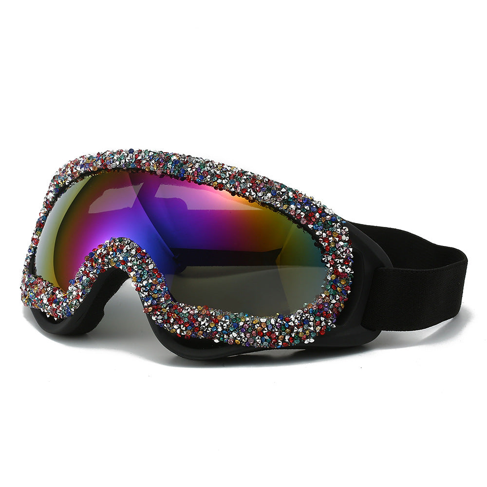 Ladies sporty ski goggles with glamorous crystal embellishments Stornfield