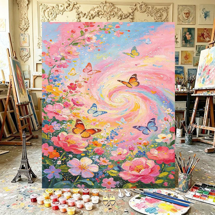 Vibrant Floral Swirl Canvas Art Stornfield