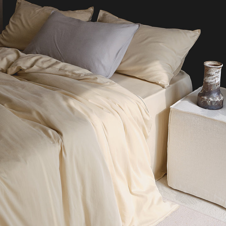 Breathable Long-Staple Cotton Duvet Cover Set with Corner Ties and Tailored Hem