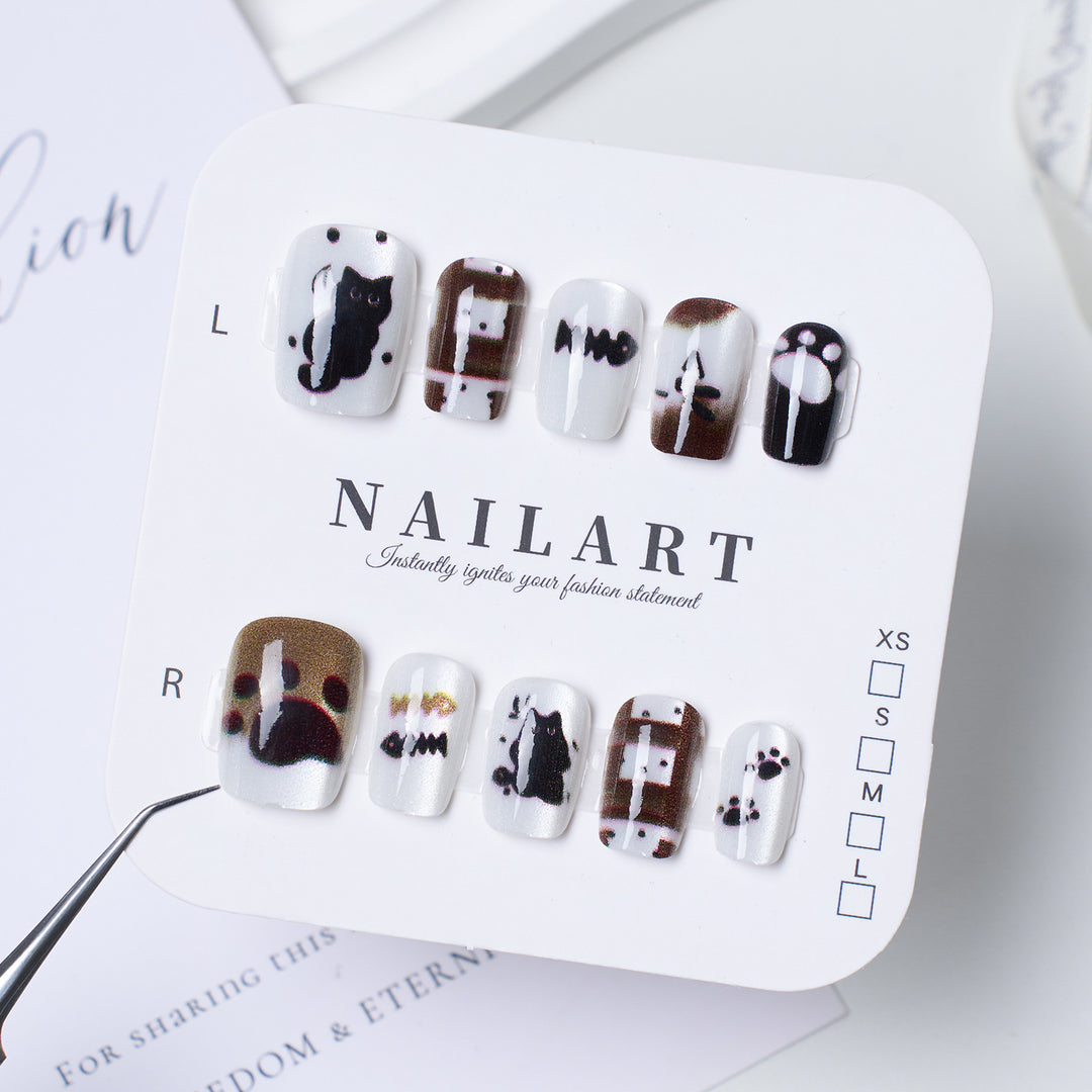 Artistic Animal-Themed Press-On Nail Set Stornfield