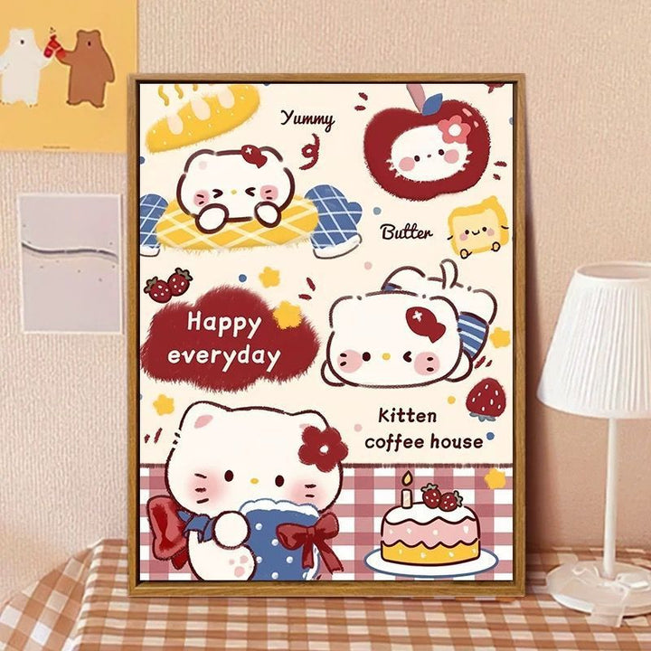 Hello Kitty-Inspired Cartoon Wall Art Print Stornfield