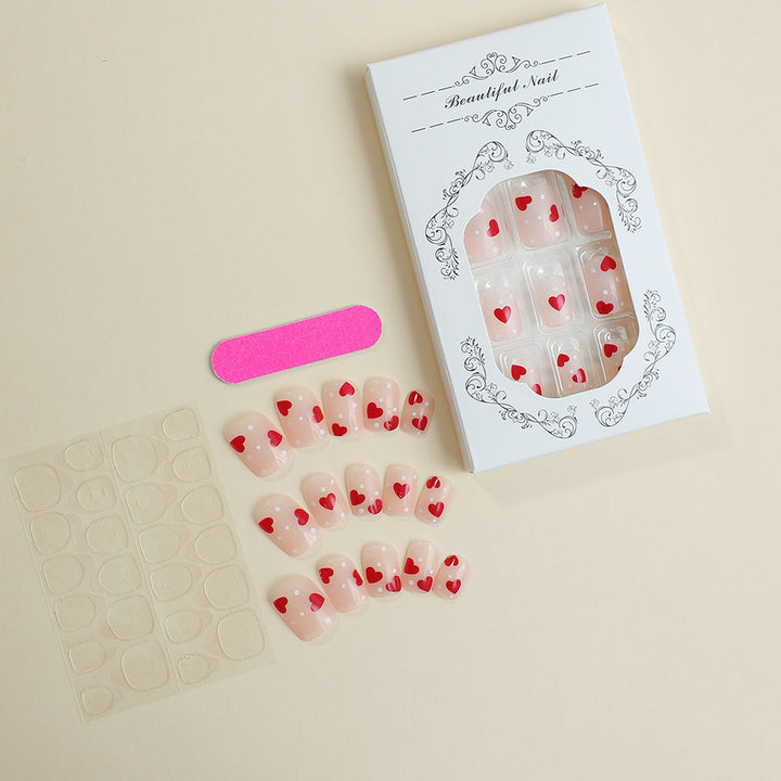 Artistic Heart Embellished Press-On Nails Stornfield