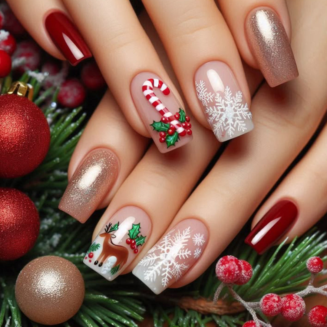 Festive Holiday-Themed Nail Art Extensions Stornfield 1789713372