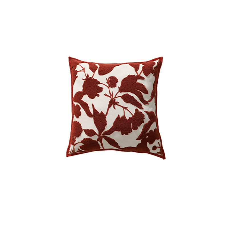 Decorative cushion cover with floral chenille tufting and velvet texture Stornfield