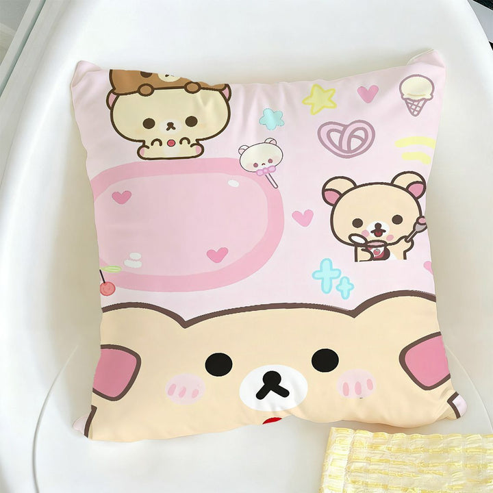 Cute Cartoon-Themed Square Pillow