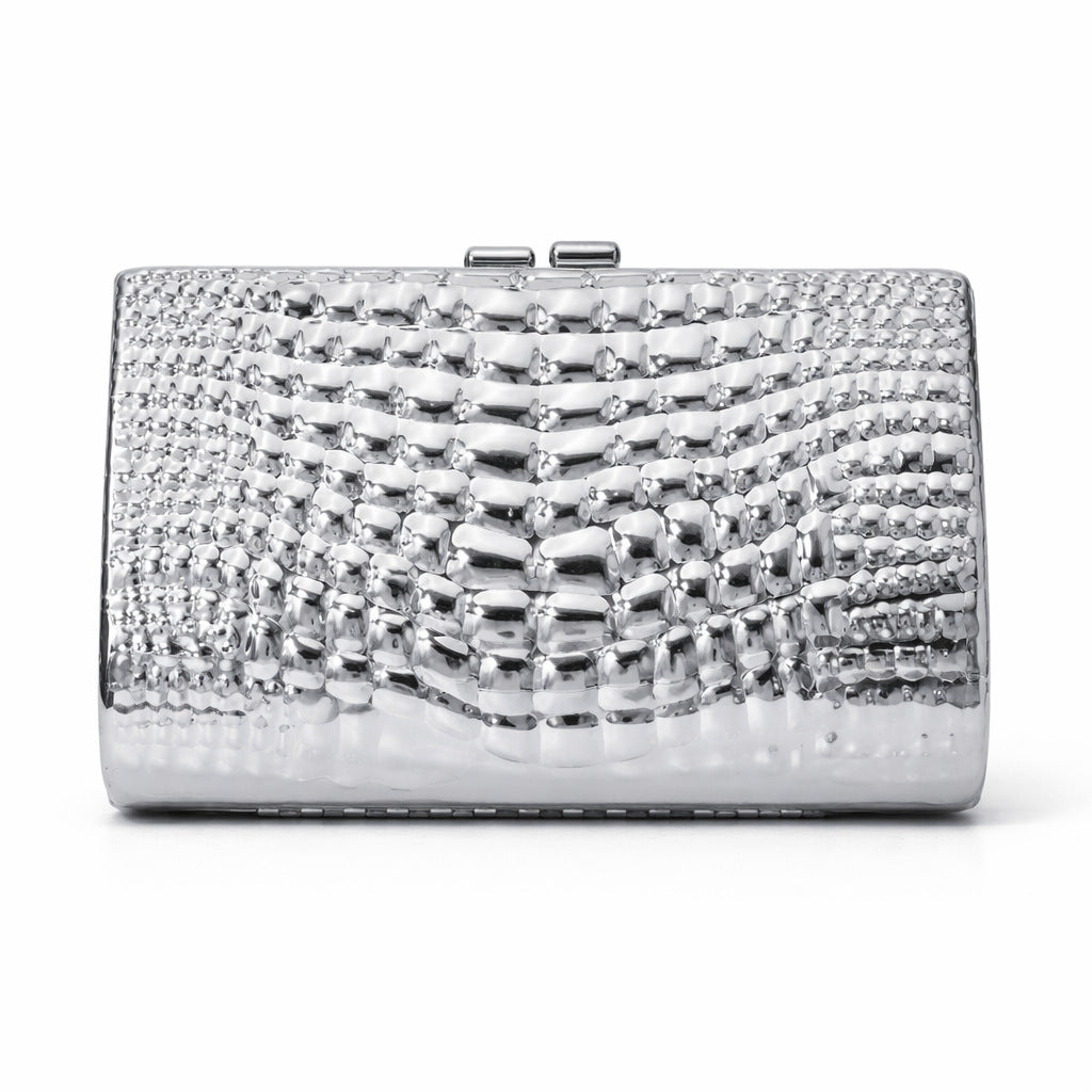 Sculpted Metallic Clutch