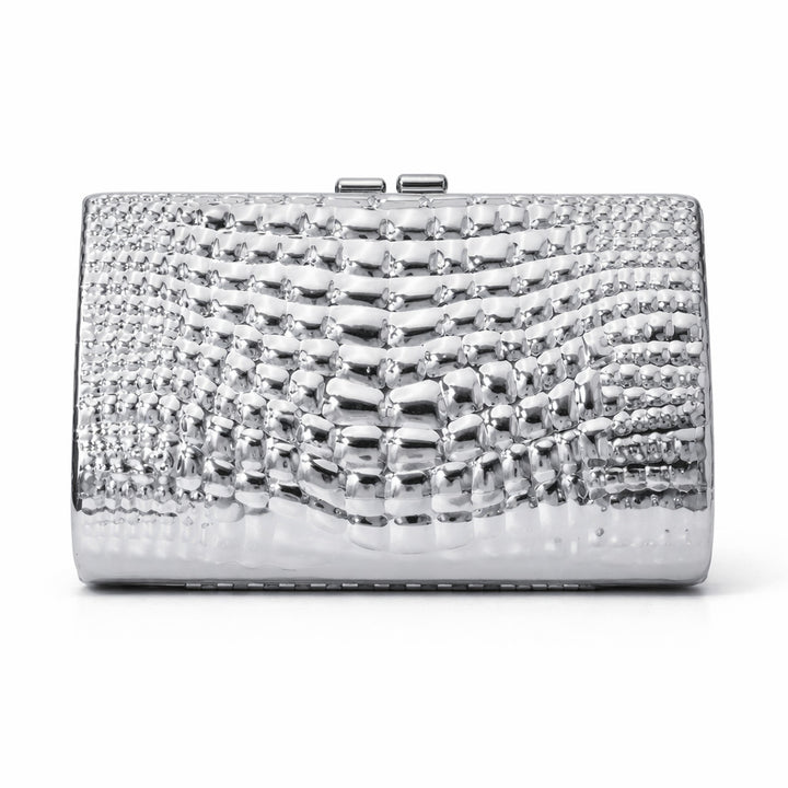 Sculpted Metallic Clutch