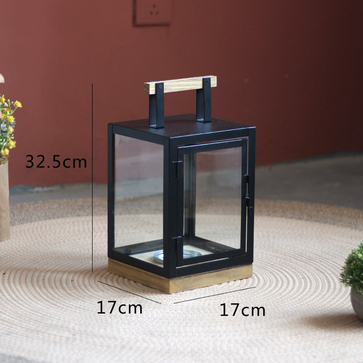 Decorative Lantern with Wooden Handle Stornfield