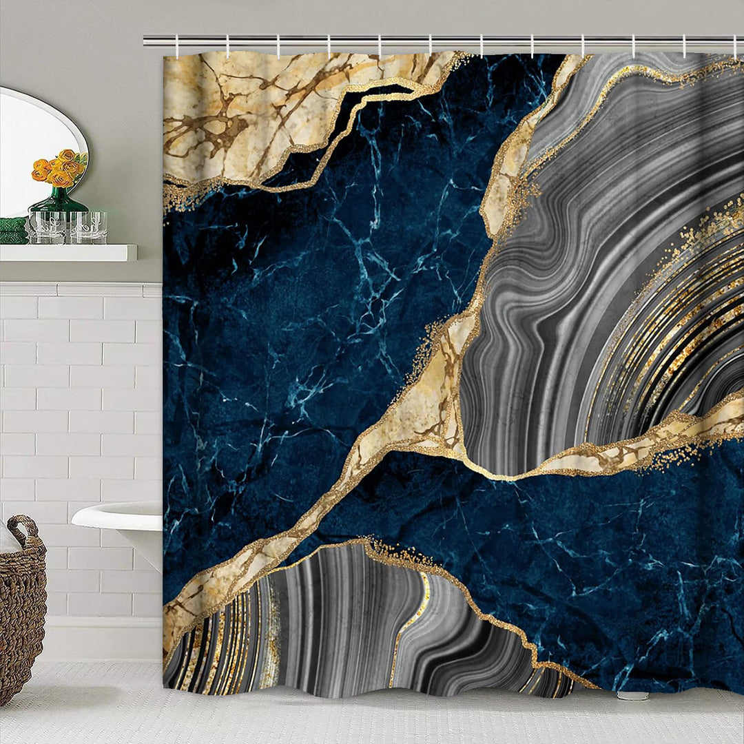Artistic Marble Texture Shower Curtain Stornfield