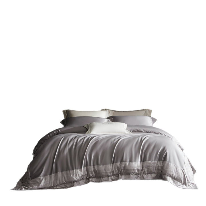 Luxury Sateen Duvet Cover Set with Silk-Feel Finish and Hemstitch Detail