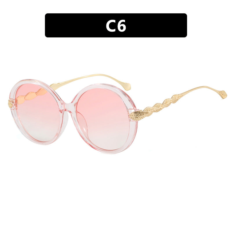Ladies large round sunglasses with decorative metal accents Stornfield