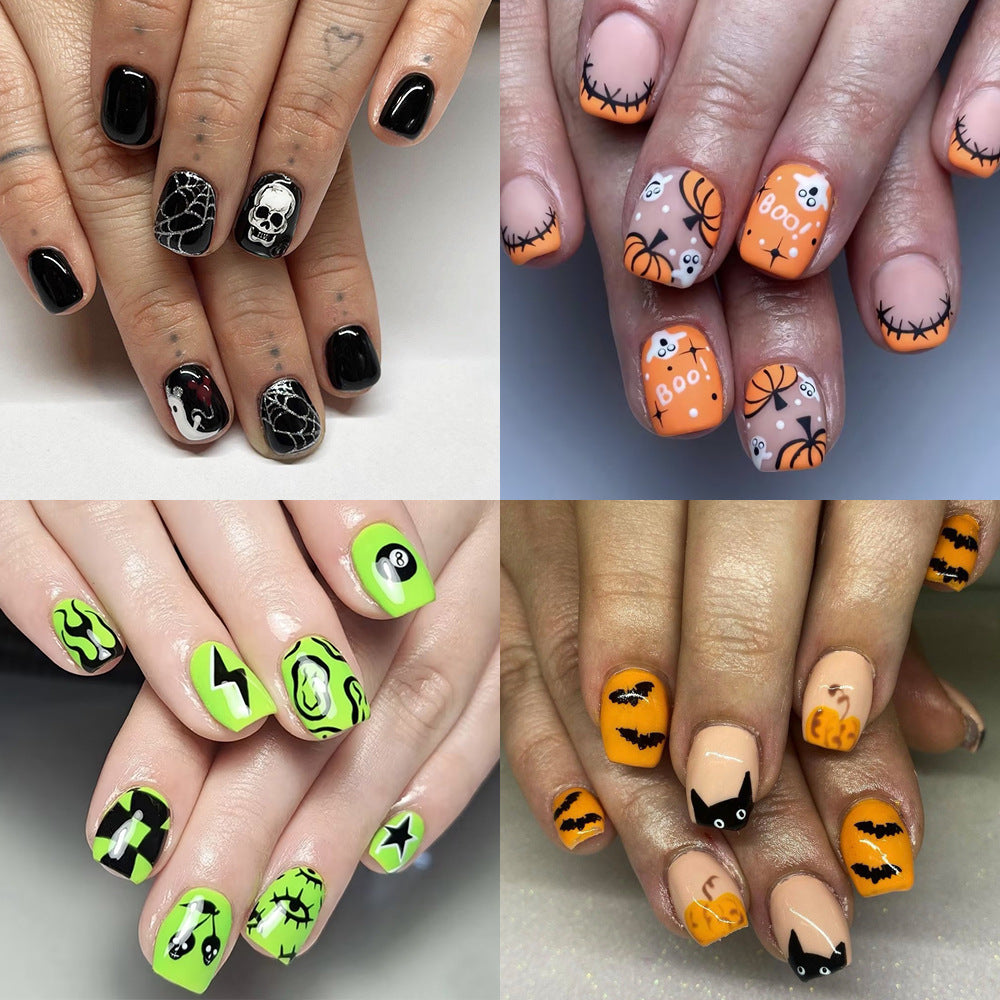 Halloween-Themed Decorative Press-On Nail Art Set Stornfield