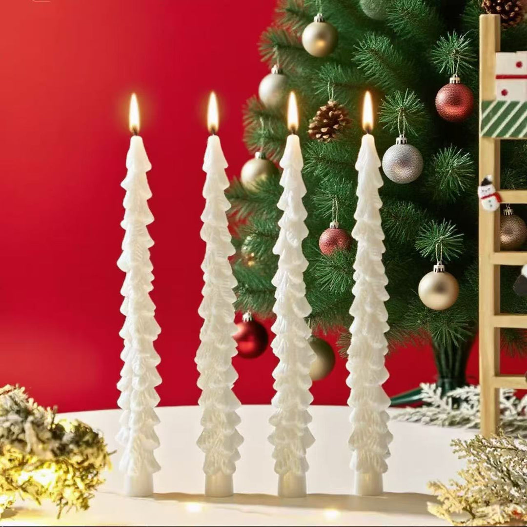 Handcrafted Sculpted Christmas Tree Taper Candle