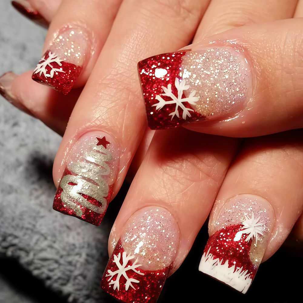 Artificial nails with festive Christmas design Stornfield