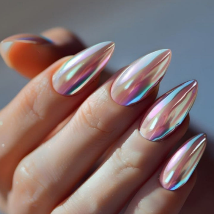 Iridescent Press-On Nail Tips Stornfield