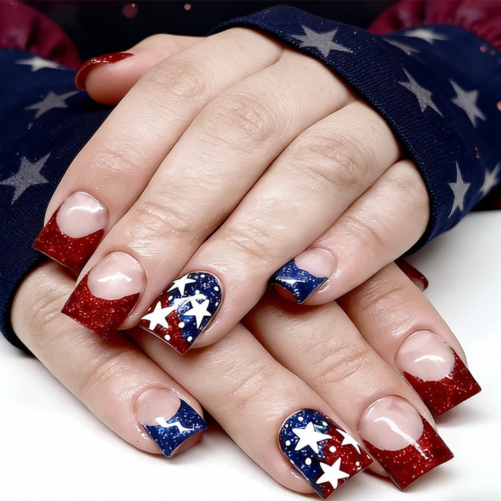 Patriotic Themed Acrylic Nail Art Enhancements Stornfield