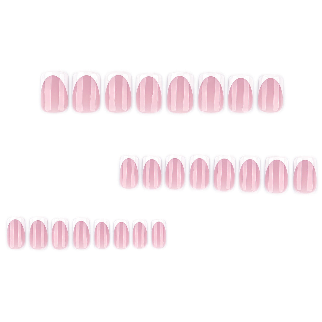 French nail extensions with glossy finish Stornfield