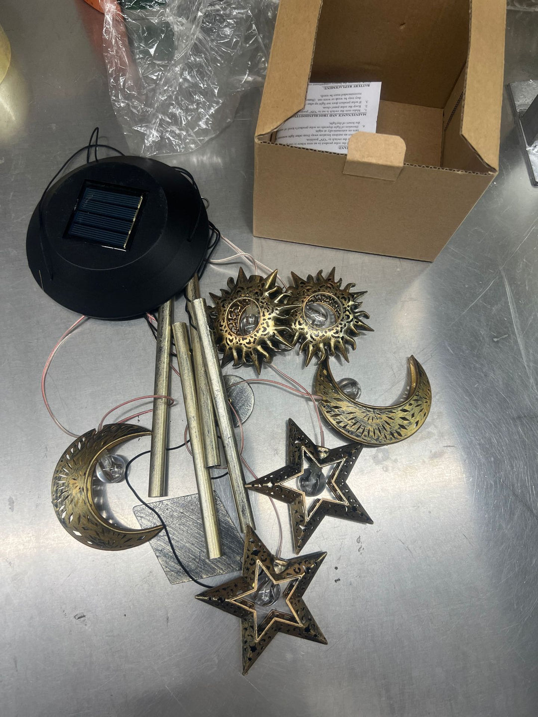 Decorative Hanging Star Wind Chime With Brass Stars And Tubular Aluminum Chimes Stornfield