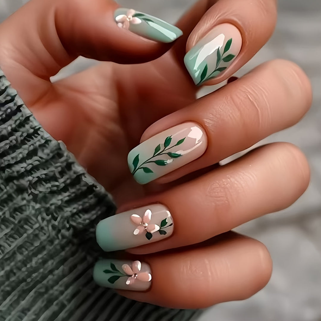 Floral Design Press-On Nail Set Stornfield