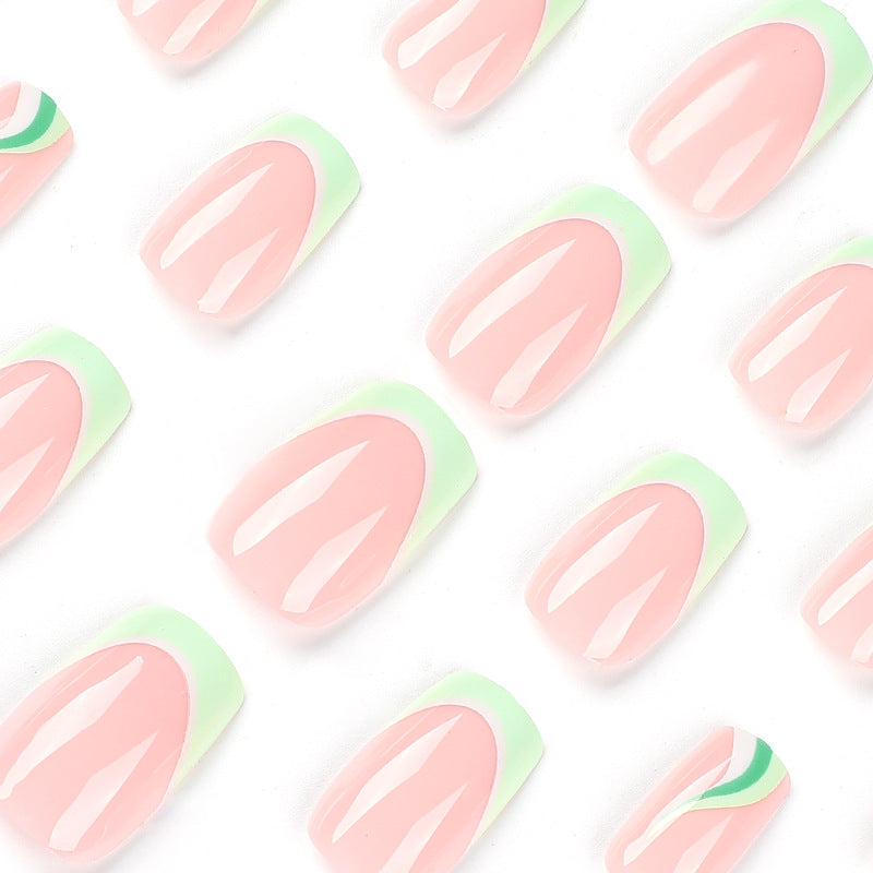 Artful Nail Extensions with Elegant Gradient and Glitter Coating Stornfield