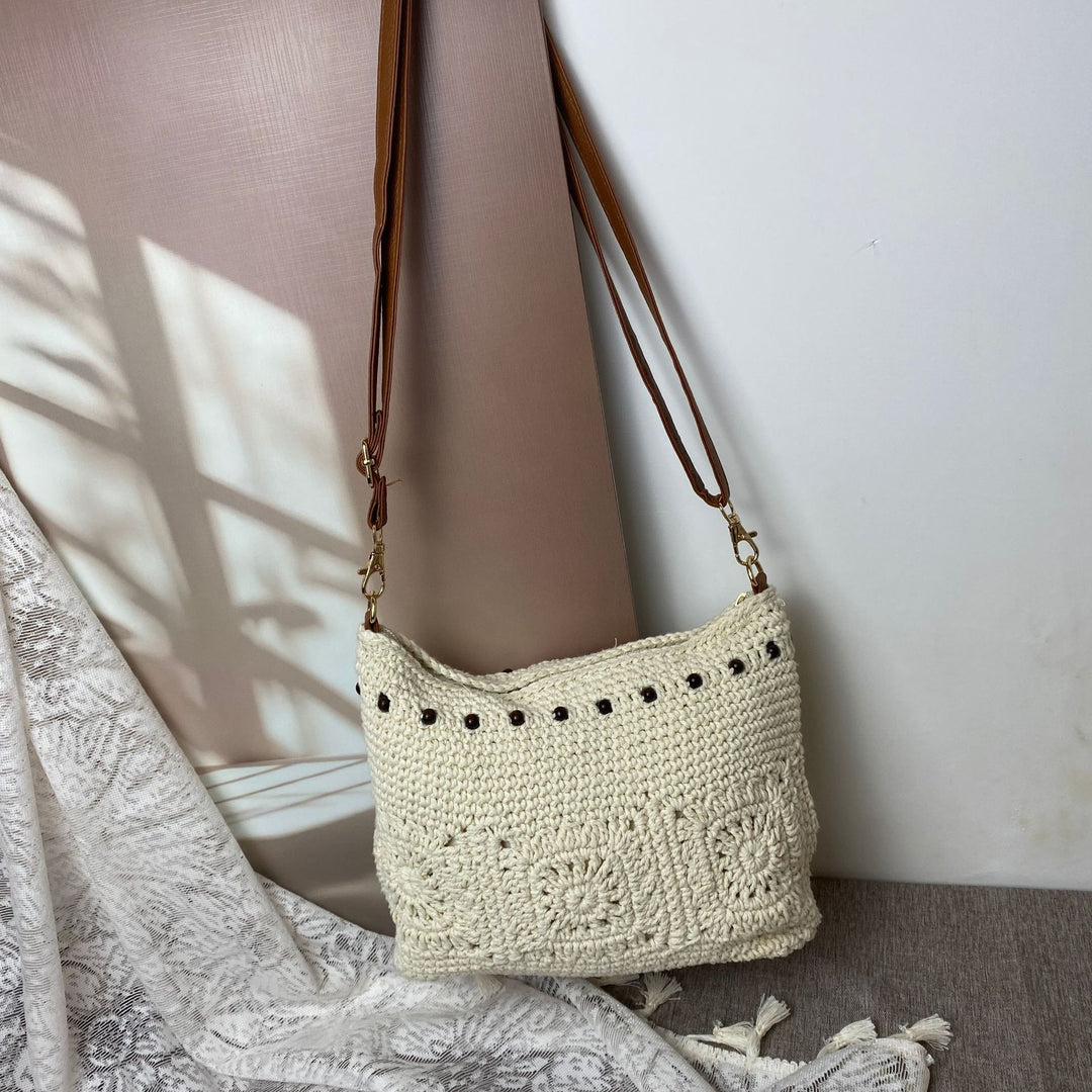 Handcrafted shoulder bag with unique crochet pattern Stornfield