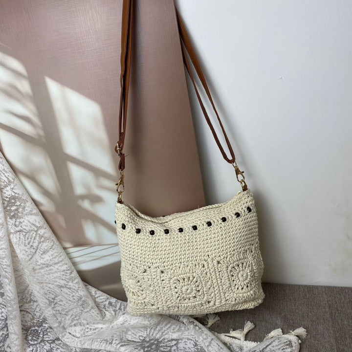Handcrafted shoulder bag with unique crochet pattern Stornfield