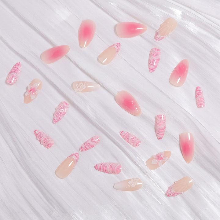 Glamorous Floral Ombre Press-On Nails Stornfield