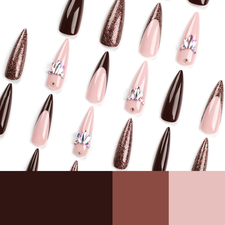 Artful Nail Extensions with Sparkling Accents Stornfield