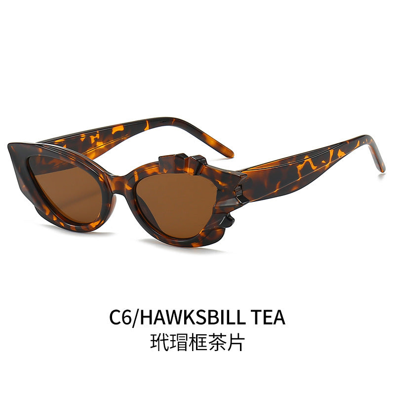 Ladies Cat-Eye Sunglasses with Eye-Catching Flower Frame Stornfield