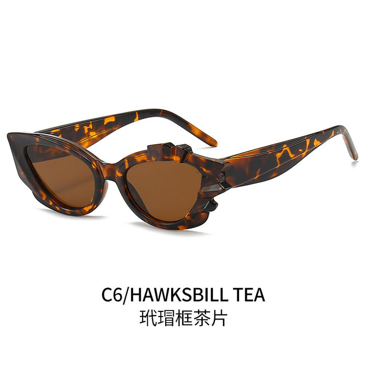 Ladies Cat-Eye Sunglasses with Eye-Catching Flower Frame Stornfield